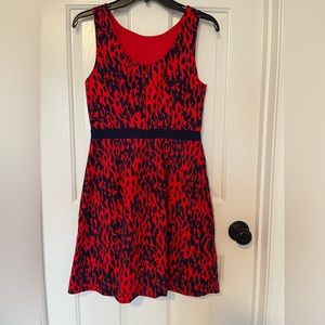 The Limited Red/Navy Blue, A-line, Sleeveless Dress